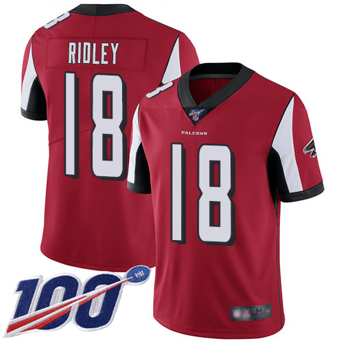 Atlanta Falcons Limited Red Men Calvin Ridley Home Jersey NFL Football #18 100th Season Vapor Untouchable->women nfl jersey->Women Jersey